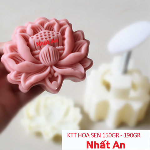 Khuôn trung thu 1 mặt hoa sen 3D 150gr