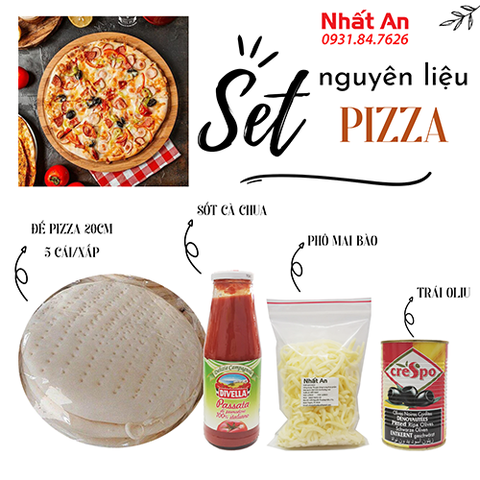 Set nguyên liệu làm bánh pizza Nhất An