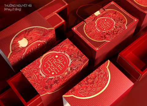 Hộp Trung Thu Thưởng Nguyệt 4B 2 Tầng 150gr - 250gr