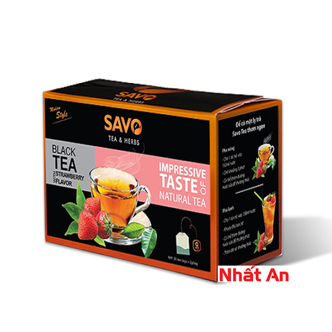 Trà túi lọc SAVO Dâu (25 gói x 2gr)