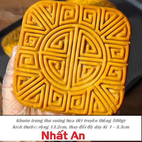 Khuôn trung thu vuông họa tiết truyền thống 500gr