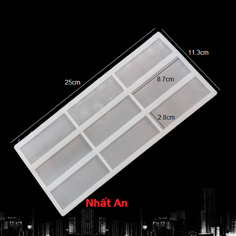 Khuôn silicone ngói 9 hình chữ nhật