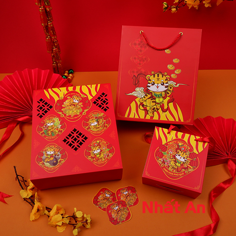 HỘP BÁNH TẾT NHÂN DẦN 4 HỘP