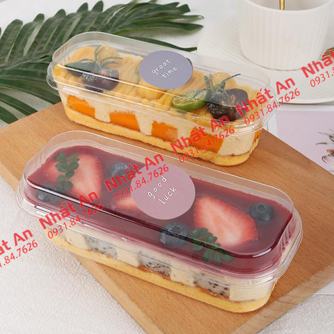 Hộp nhựa trong hình chữ nhật bánh mousse XY599