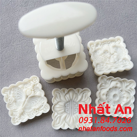 Khuôn trung thu 4 mặt vuông Song Ngư (150gr/ 200gr)