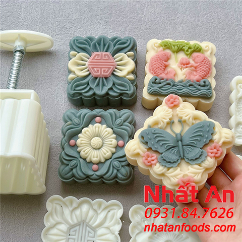 Khuôn trung thu 4 mặt vuông Song Ngư (150gr/ 200gr)