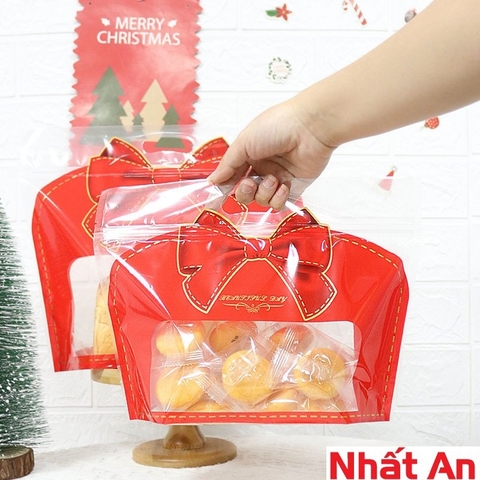 Túi zip nơ đỏ - size Lớn