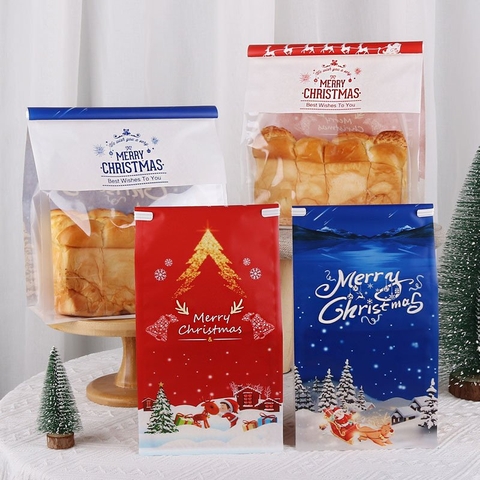 Túi đựng bánh dây gài Noel-Size lớn màu xanh