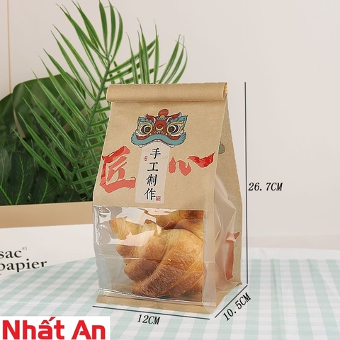 Túi dây gài giấy kraft mặt lân- Size nhỏ