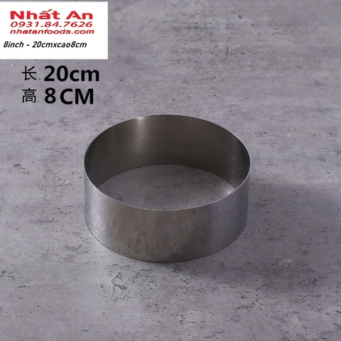 Khuôn ring tròn làm bánh mousse TQ  cao 8cm (có 3 size)