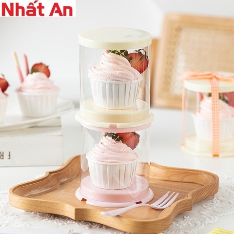 Hộp cupcake mica 1 bánh (Có 2 màu)