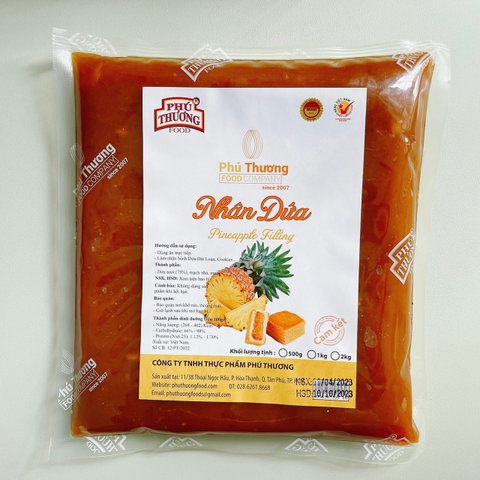 Nhân dứa (thơm) sên sẵn Phú Thương (500g/1kg)