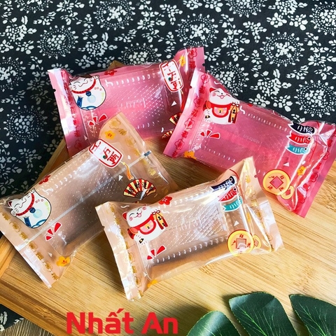 Túi bánh dứa hình mèo may mắn 7x12 (100 túi) - Có 2 màu