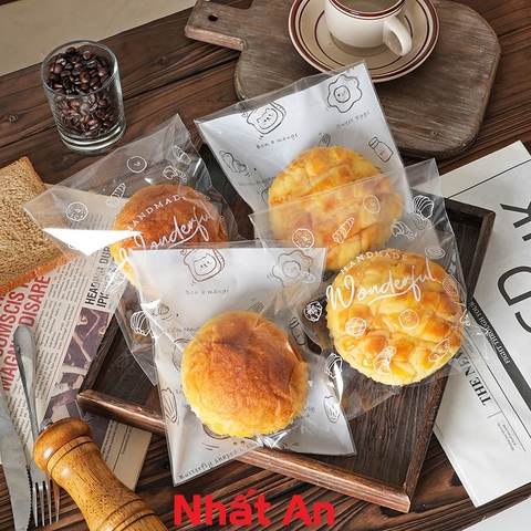 Túi dán bánh mì ngọt Sweet & Delicous 15*18*3cm