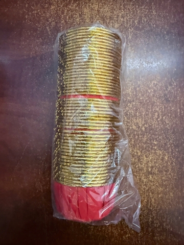 Cup giấy / chén giấy nướng bánh màu đỏ vàng 50 cái
