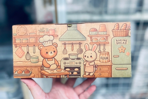 Hộp giấy đựng bánh mì hoa cúc