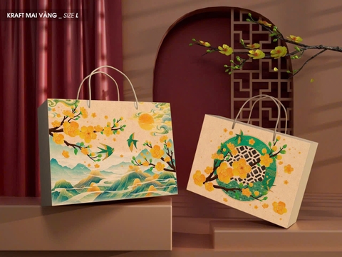 Hộp tết Kraft Mai Vàng size L