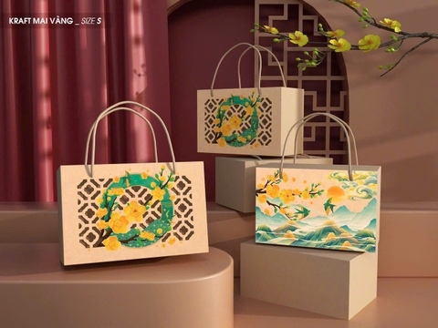 Hộp tết Kraft Mai Vàng size S