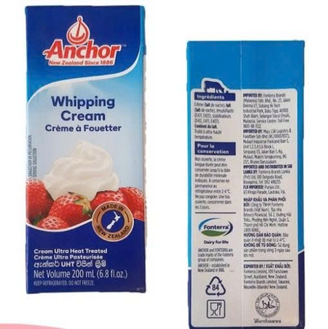 Whipping Cream hiệu Anchor 200ml