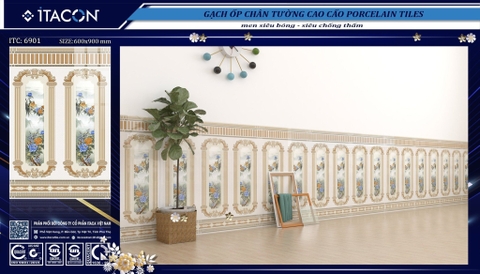 NHÀ 3S: SANG - SÁNG - SẠCH VỚI GẠCH ỐP CHÂN TƯỜNG CAO