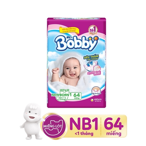 Miếng lót Bobby size Newborn 1 64 miếng (dưới 5kg)