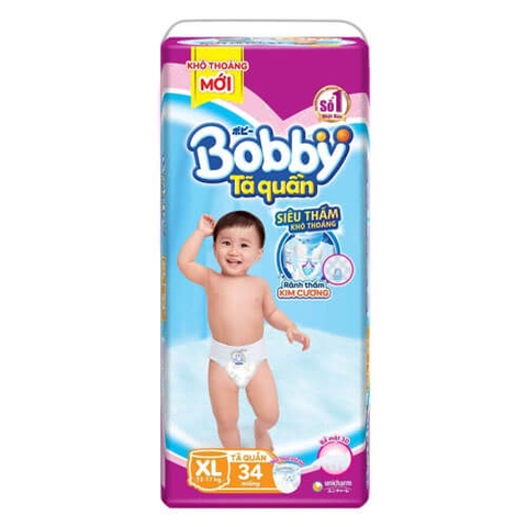 Tã quần Bobby Siêu Thấm size XL 34 miếng