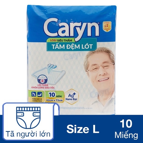 Tã dán siêu thấm cho người lớn Caryn size L (Gói 10 miếng)