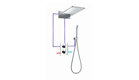 BF 200 355W - Waterfall Thermostatic Concealed Shower