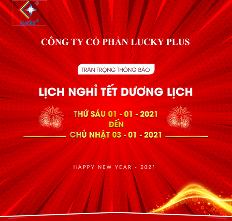 THÔNG BÁO LỊCH NGHỈ TẾT DƯƠNG LỊCH 2021