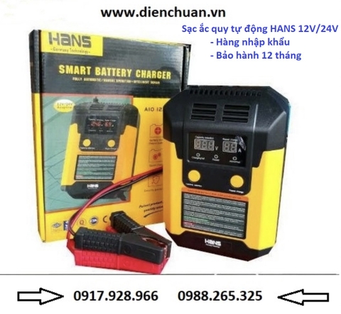Video Test sạc ắc quy tự động Hans A10 12V 24V hàng nhập khẩu chính hãng