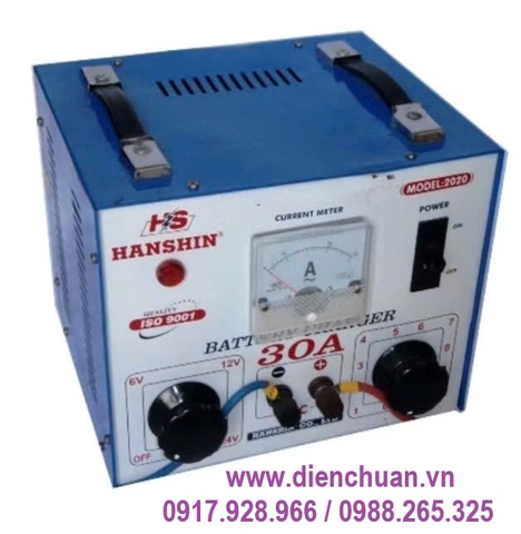 Sạc Ắc Quy Hanshin 30A dây đồng 6V/ 12V/ 24V