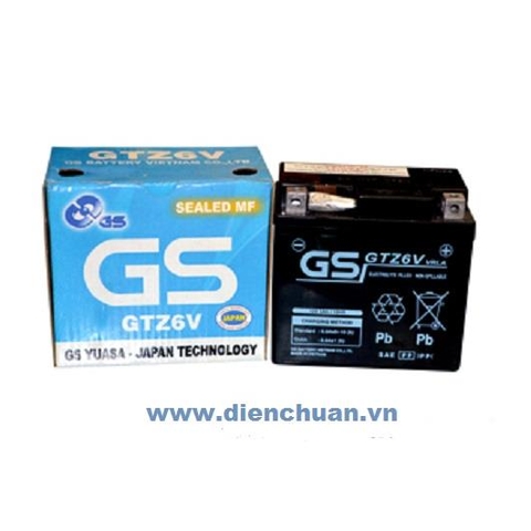 Ắc quy GS GTZ6V dùng cho xe PCX, Vision, Lead 125, Sh Việt, Airblade 125, Winner, Grande STD, Air Blade ab 125