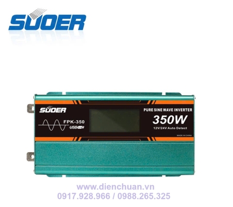 Kích điện sin chuẩn/ biến tần inverter sin chuẩn 350W-12V/24V Suoer FPK-350