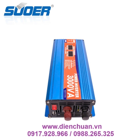 Máy kích điện 12V lên 220V 3000VA / Biến tần 12V sang 220V 3000VA ( tải liên tục 1200W) - SUOER SAA-D3000A
