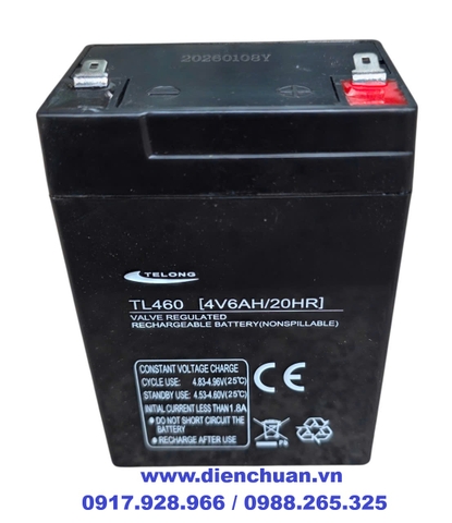 Ắc quy cân điện tử 4V 6Ah/ pin sạc 4V-6Ah Telong TL460
