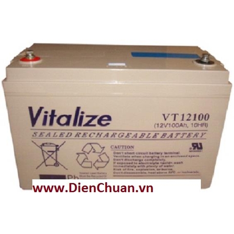 Ắc quy viễn thông Vitalize 12V-100Ah VT12100 (100Ah-12V)