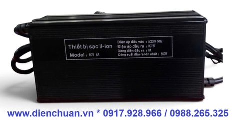 Sạc pin lithium 60V-73V 8A/ 650W ( Nạp ắc quy 60V-8A) Vỏ nhôm tản nhiệt tốt