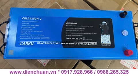 Pin Lithium LiFePO4 Carku 24V/150Ah ( 25.6V-150Ah) – Bước Đột Phá Năng Lượng Cho Xe Tải Cỡ Lớn