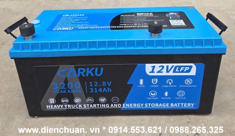 Pin Lithium Carku 12.8V 314Ah dùng cho xe tải cỡ lớn-xe Container đầu kéo Mỹ ( Pin 12V-314Ah)