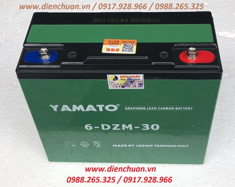 Ắc quy xe đạp điện 12V 30Ah Yamato (6-DZF-30/ 6-FM-30/ 6-DPB-30 / YMT-12-30)