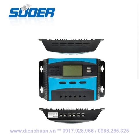 Điều khiển sạc năng lượng mặt trời 50A 12V/24V/48V Suoer ST-E1250