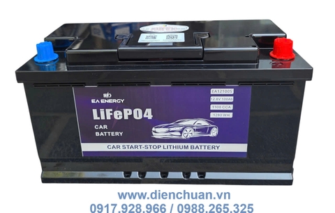 Ắc quy/ Pin Lithium 12V-100Ah khởi động cho xe ô tô Mercedes-BMW-Audi- Kia- Hyundai- Porsche