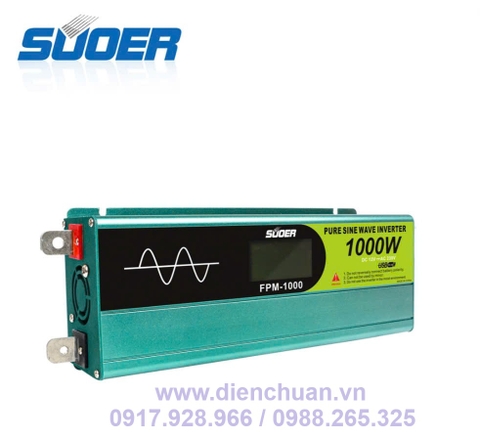 Kích điện sin chuẩn/ biến tần inverter sin chuẩn 1000W-12V Suoer FPM-1000