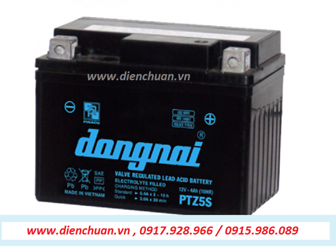 Ắc quy khô xe máy Đồng Nai PTZ5S (12V-4Ah)