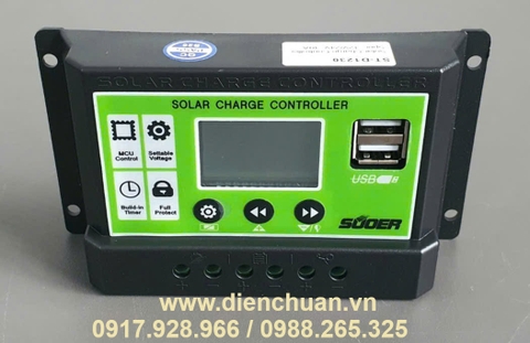 Điều khiển sạc năng lượng mặt trời 30A 12V/24V Suoer ST-D1230