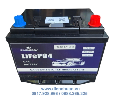 Ắc quy/ Pin Lithium 12V-60Ah, khởi động cho xe ô tô Toyota-Mazda- Kia- Hyundai- Mitsubishi