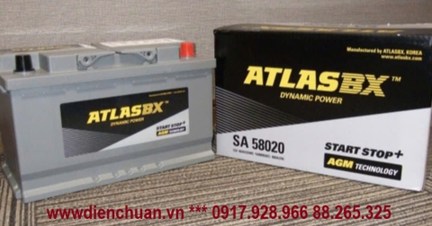 Ắc quy Atlasbx SA59520 12V-95Ah (Atlas 95A AGM) dùng cho xe Châu Âu cao cấp