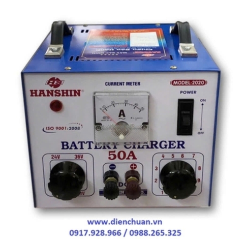 Sạc Ắc Quy Hanshin 50A dây đồng 12V/ 24V/ 36V/48V