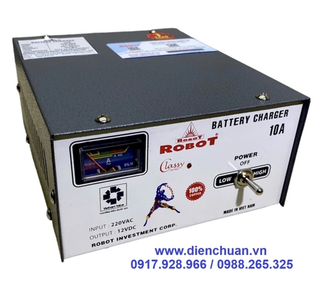 Nạp ( sạc) ắc quy Robot 10A-12V Dây đồng- Classy