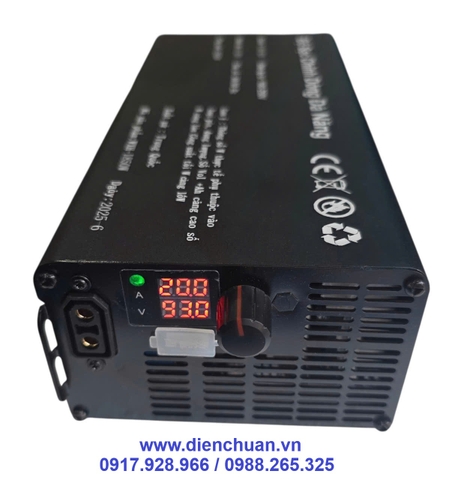 Sạc pin lithium 20A/ 1850W 10V-93V chỉnh dòng dùng xe máy điện Vinfast Evo, Evo 200, Evo Lite, KlaraS2, FelizS, VentoS, TheonS, Evo Grand và Feliz 2025